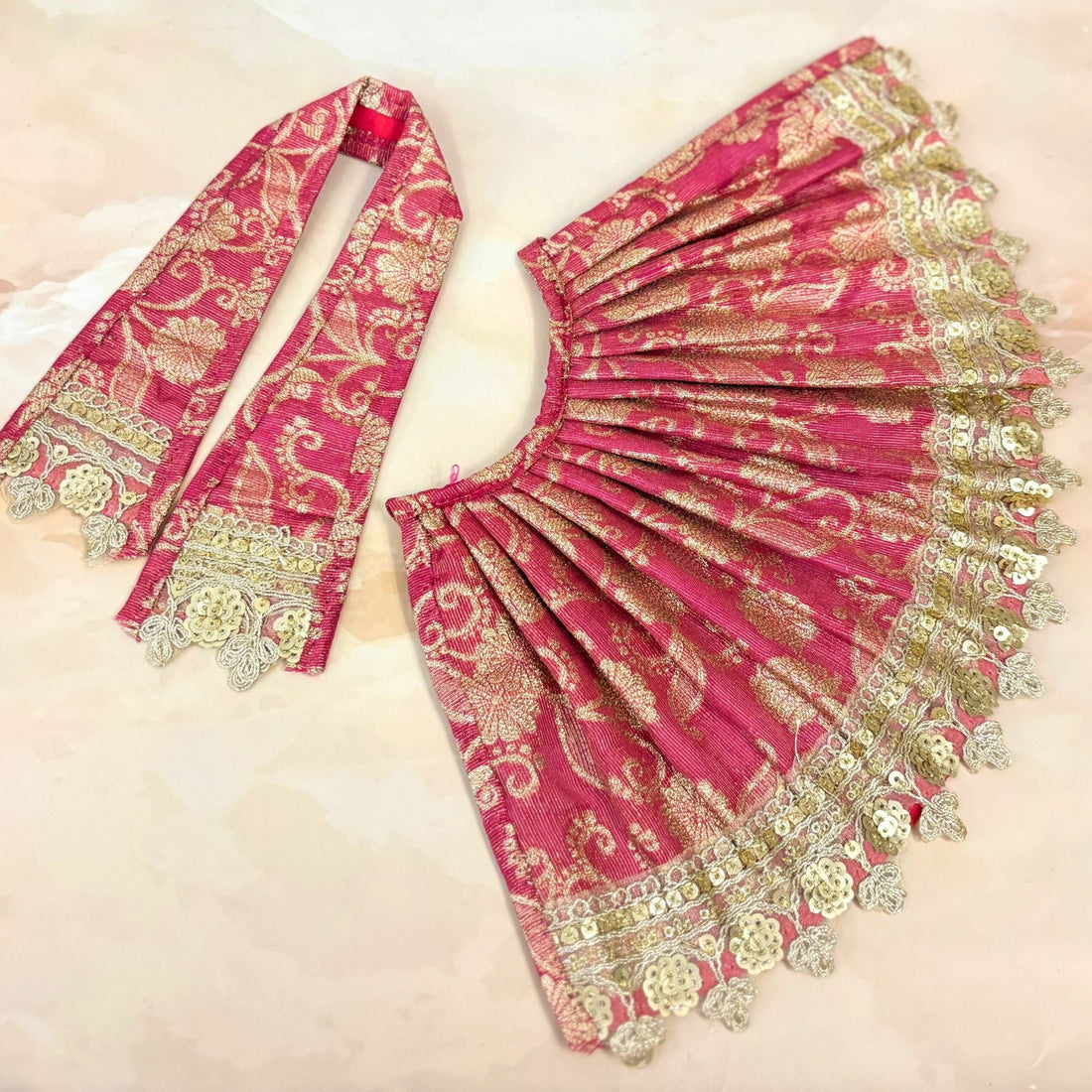 Handmade Designer Rajvastra Mata Rani Dress - Perfect for Janmashtami, Laddu Gopal Dress, Kanha Ji Poshak, Bal Gopal Dress & Krishna Ji Dress