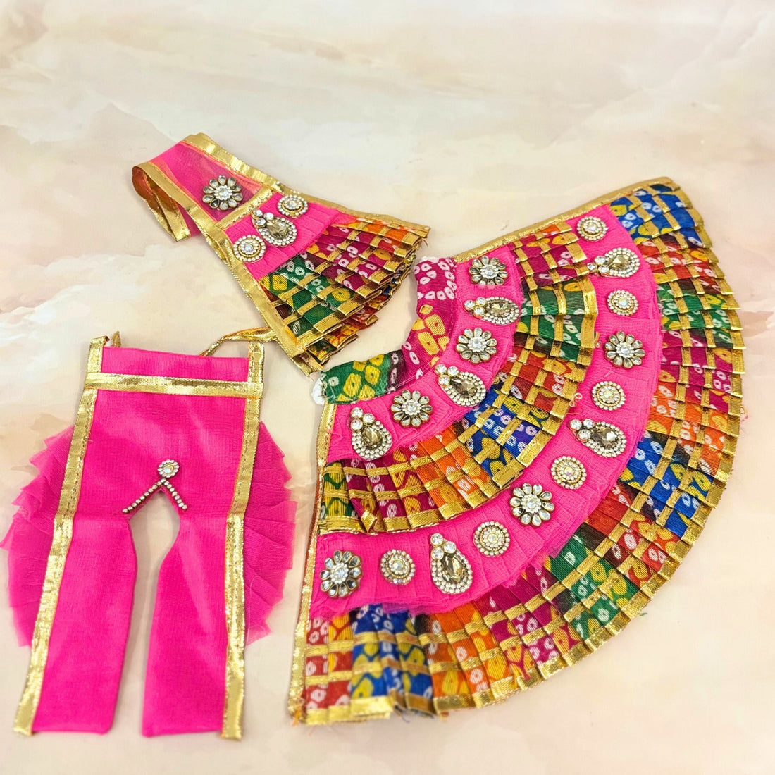 Handmade Designer Rasrajni Mata Rani Dress for Laddu Gopal | Fancy Kanha Ji Poshak & Bal Gopal Dress for Janmashtami Festival