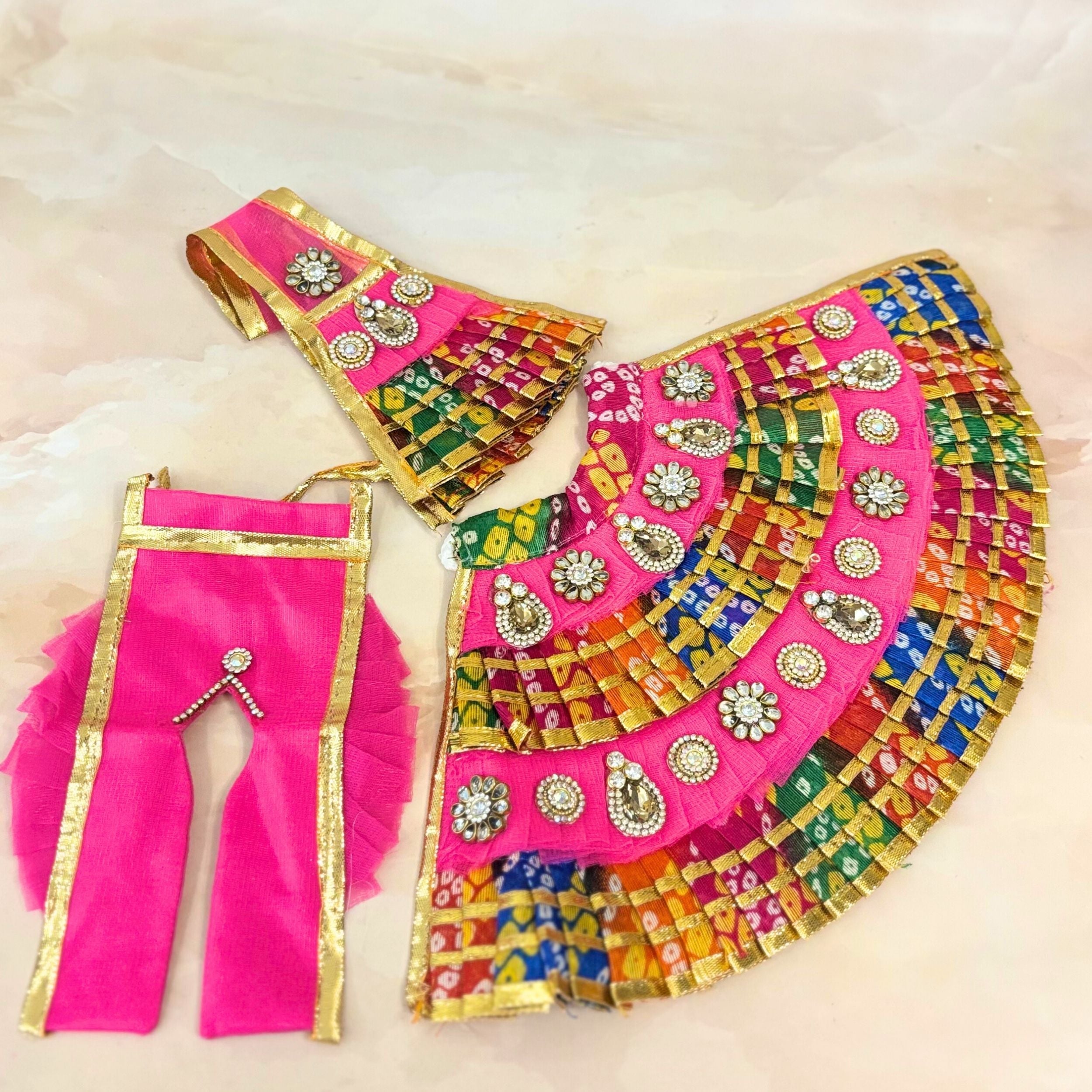 Handmade Designer Rasrajni Mata Rani Dress for Laddu Gopal | Fancy Kanha Ji Poshak & Bal Gopal Dress for Janmashtami Festival