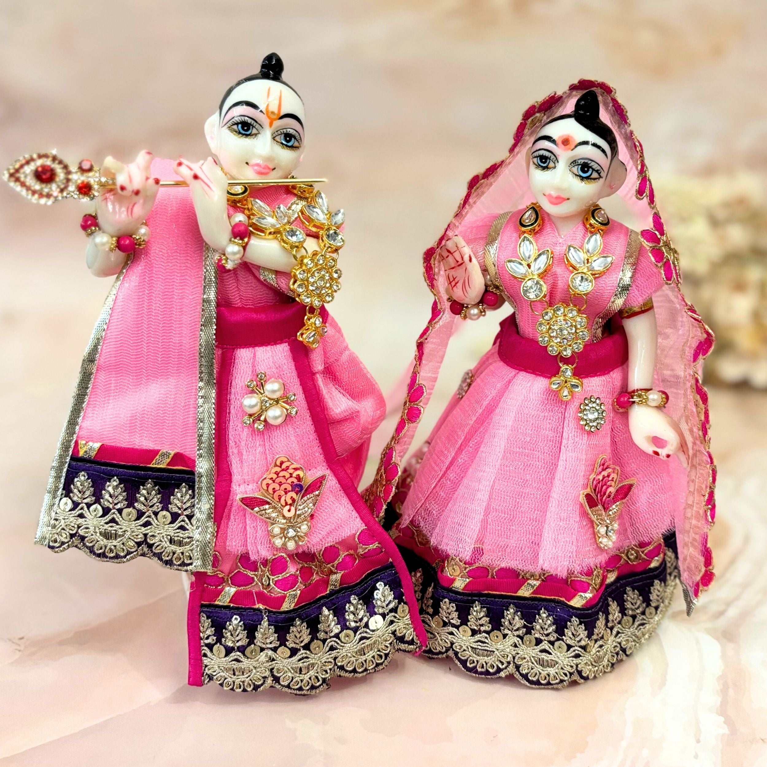 Handmade Madhurima Radha Krishna Dress - Designer Laddu Gopal Poshak, Fancy Kanha Ji Dress for Janmashtami, Bal Gopal & Krishna Ji Celebration