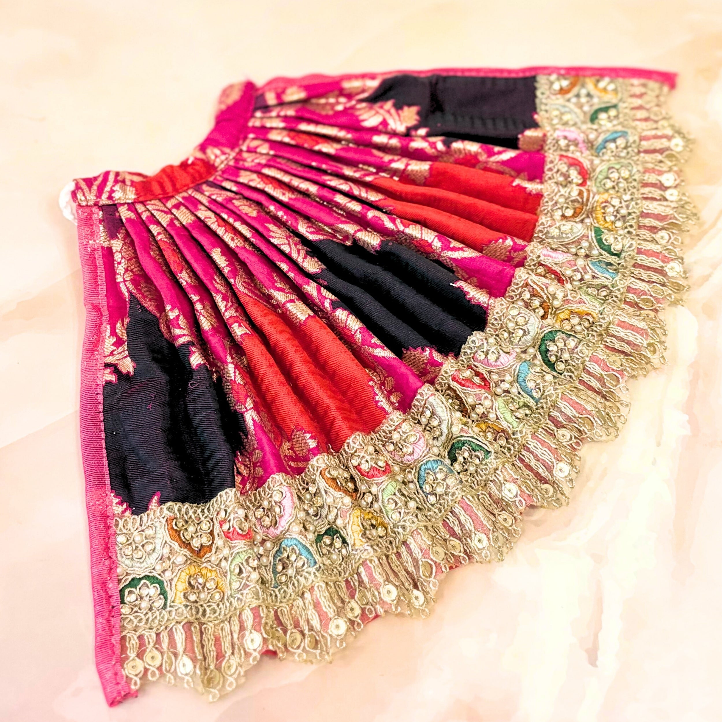 Handmade Chandraprabhā Durga Maa Dress - Designer Laddu Gopal Dress, Kanha Ji Poshak, Bal Gopal & Krishna Ji Dress for Janmashtami Festival
