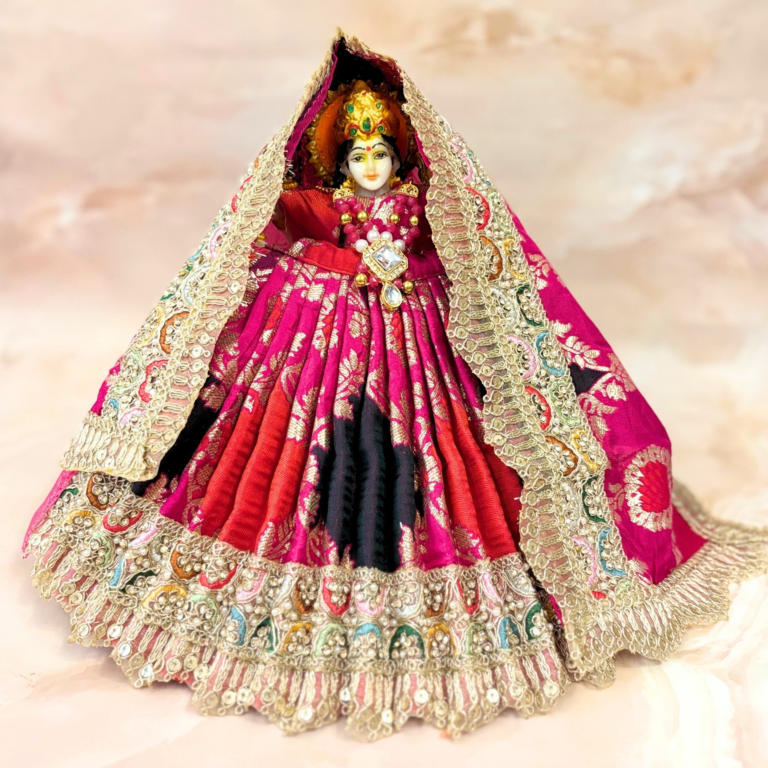 Handmade Chandraprabhā Durga Maa Dress - Designer Laddu Gopal Dress, Kanha Ji Poshak, Bal Gopal & Krishna Ji Dress for Janmashtami Festival