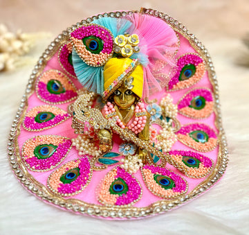 Handmade Pink Laddu Gopal Dress - Designer Kanha Ji Poshak for Janmashtami | Fancy Bal Gopal & Krishna Ji Dress