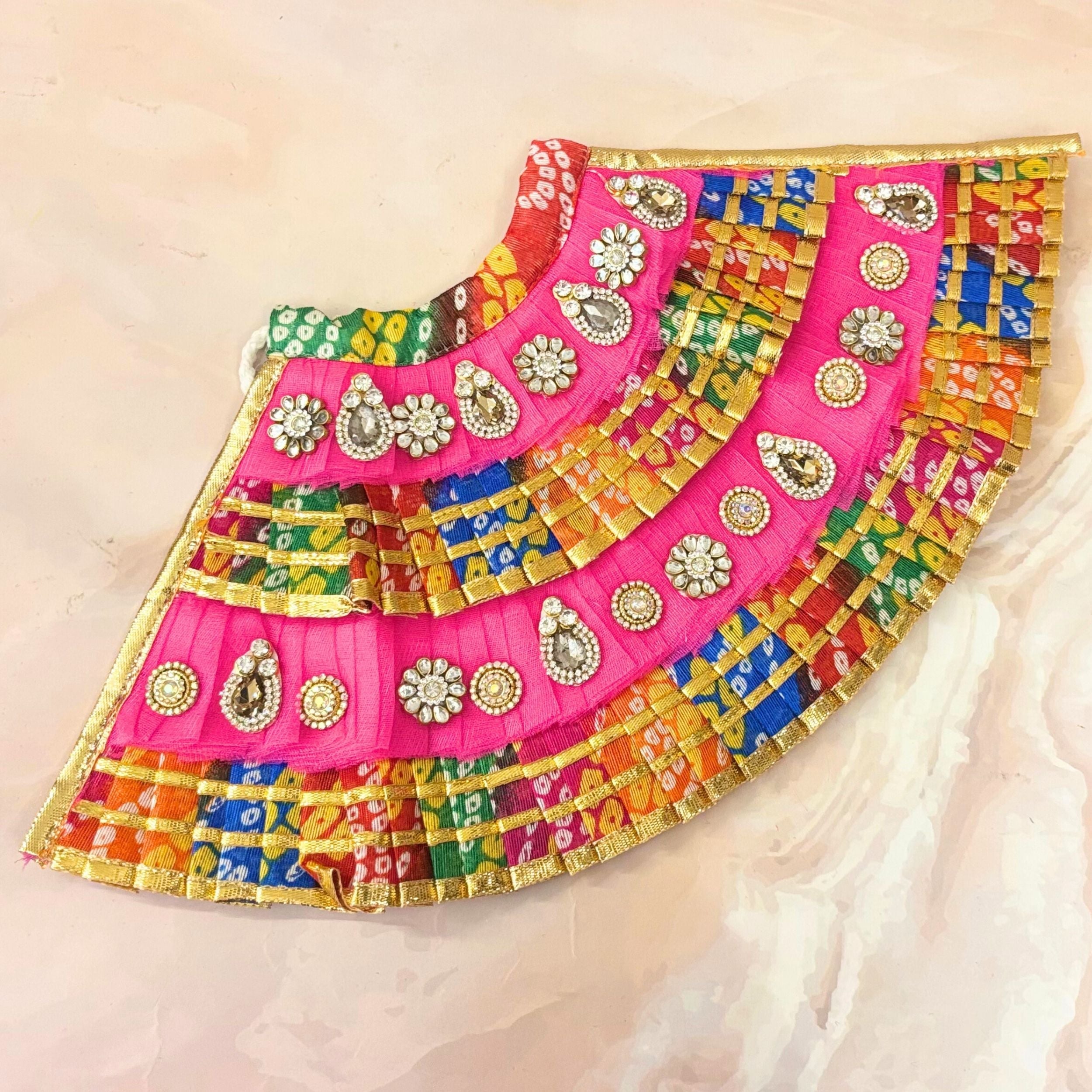 Handmade Rangshree Mata Rani Dress - Designer Laddu Gopal Poshak, Fancy Kanha Ji Dress for Janmashtami, Bal Gopal & Krishna Ji Celebrations
