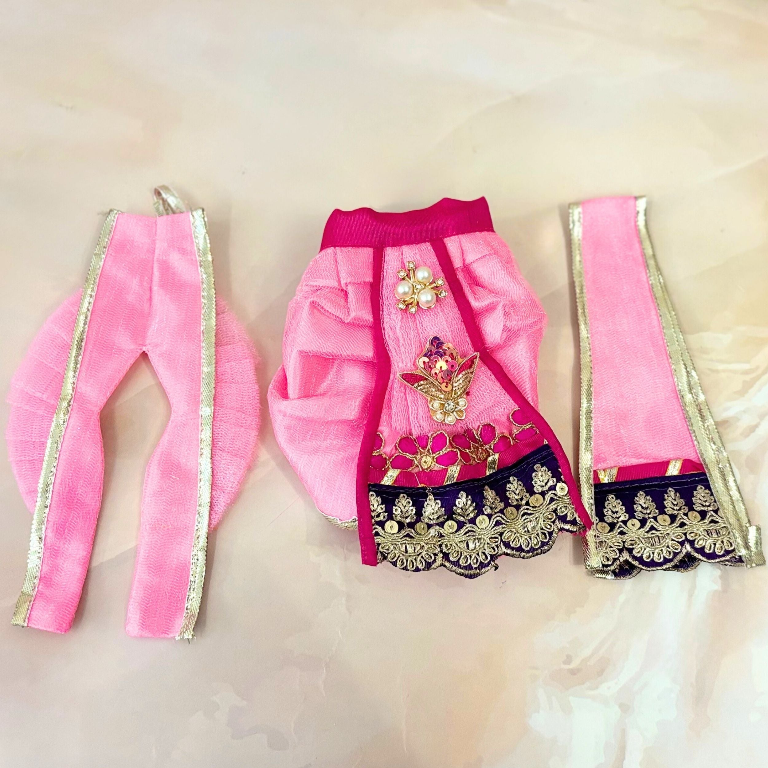Handmade Madhurima Radha Krishna Dress - Designer Laddu Gopal Poshak, Fancy Kanha Ji Dress for Janmashtami, Bal Gopal & Krishna Ji Celebration
