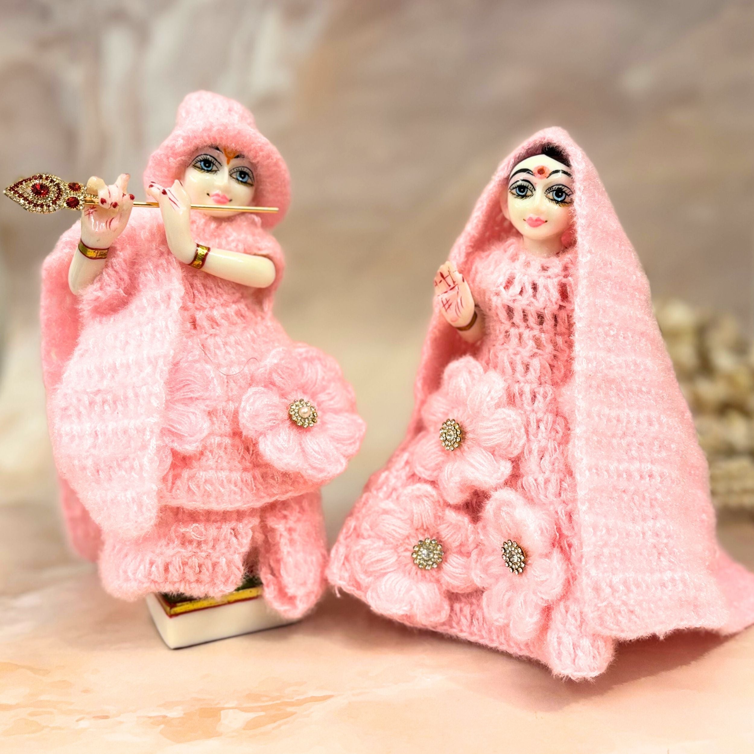 Handmade Komalraag Woollen Laddu Gopal Dress - Designer Kanha Ji Poshak for Janmashtami, Fancy Bal Gopal & Krishna Ji Dress