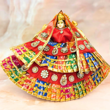 Handmade Designer Rangrekha Mata Rani Dress for Laddu Gopal, Kanha Ji Poshak, Bal Gopal & Krishna Ji - Perfect for Janmashtami Festival