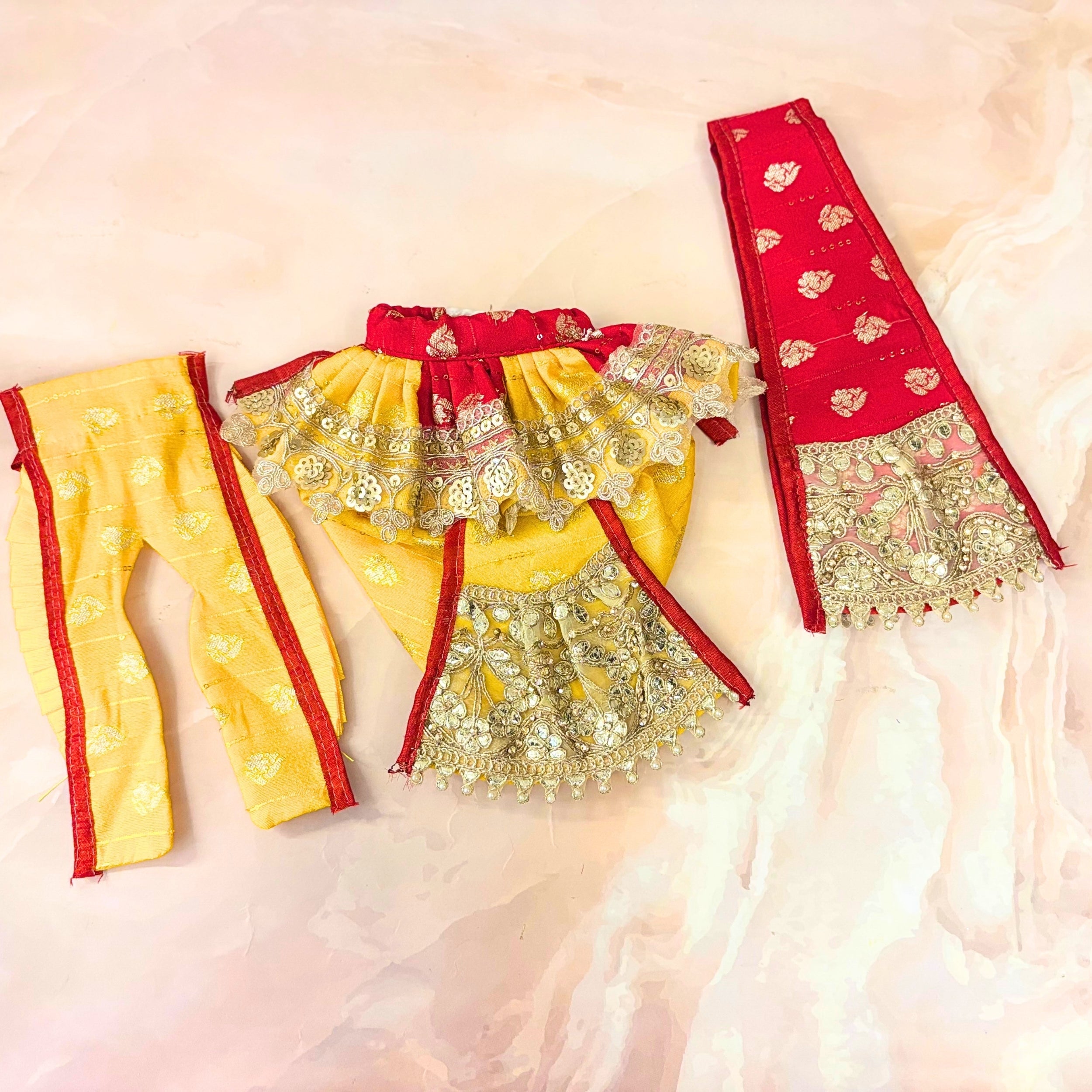 Handmade Mohanpriya Radha Krishna Dress - Designer Laddu Gopal Poshak, Fancy Kanha Ji Dress for Janmashtami, Bal Gopal & Krishna Ji Dress