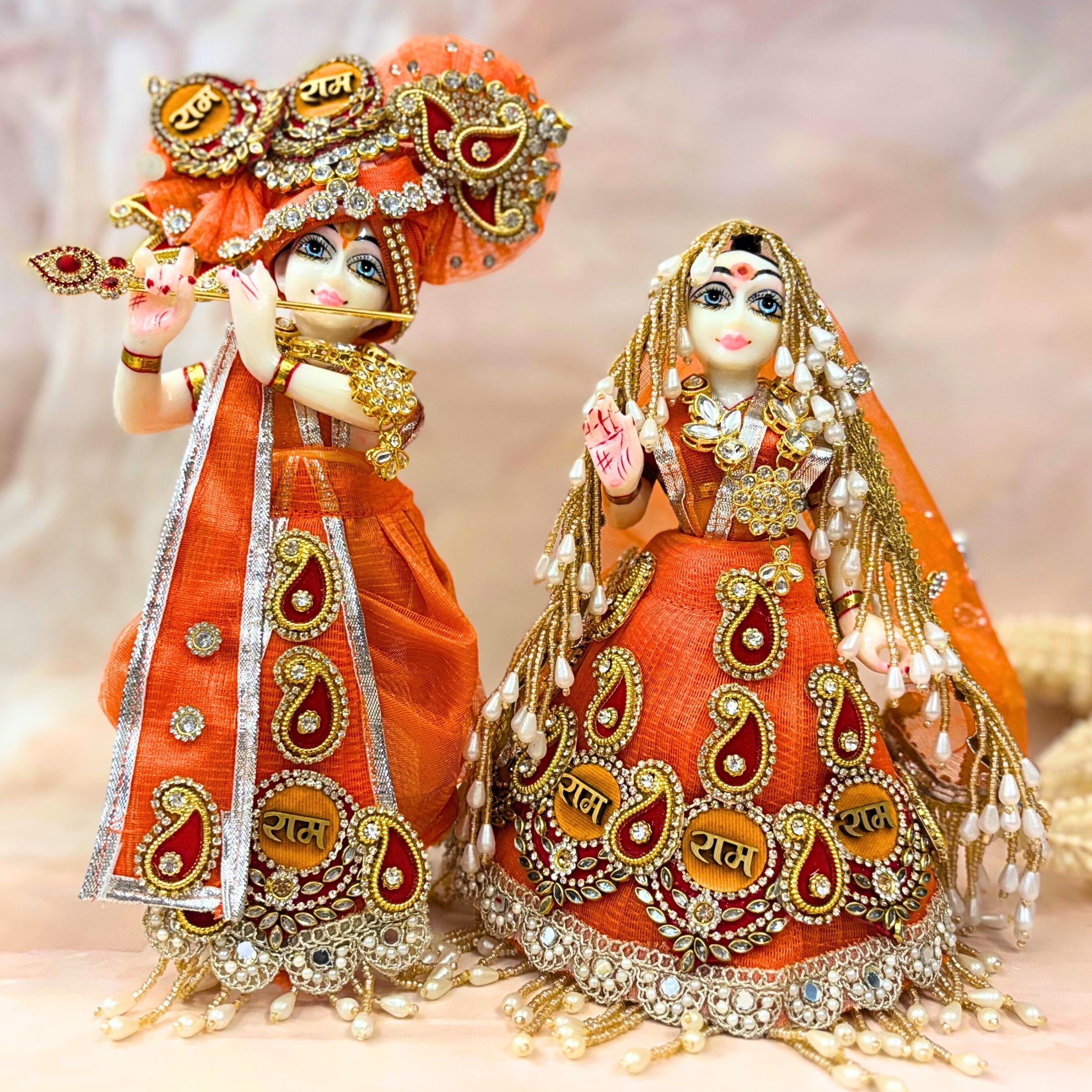Handmade Designer Ramroop Radha Krishna Dress Set - Fancy Laddu Gopal Dress, Kanha Ji Poshak, Bal Gopal Dress for Janmashtami Festival