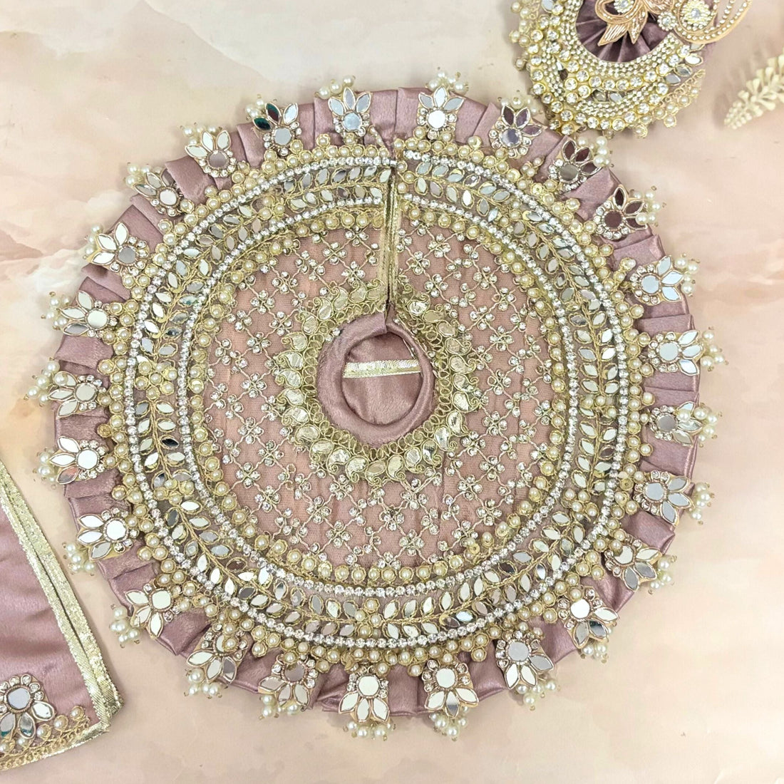 Handmade Luxe Raj Tilak Laddu Gopal Dress - Designer Kanha Ji Poshak for Janmashtami, Fancy Bal Gopal & Krishna Ji Dress