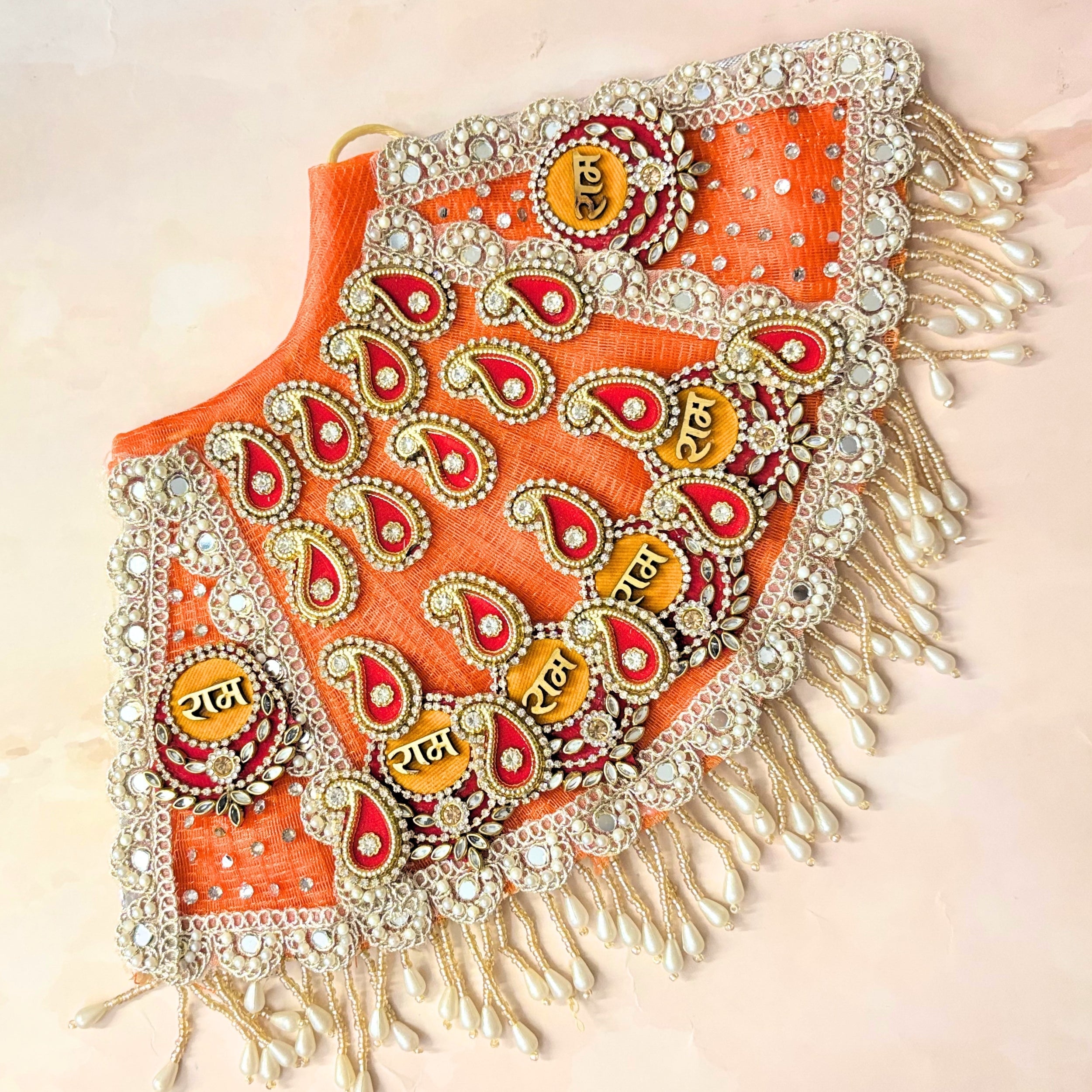 Handmade Ramratna Mata Rani Dress - Designer Laddu Gopal Dress, Kanha Ji Poshak, Bal Gopal Dress for Janmashtami Festival