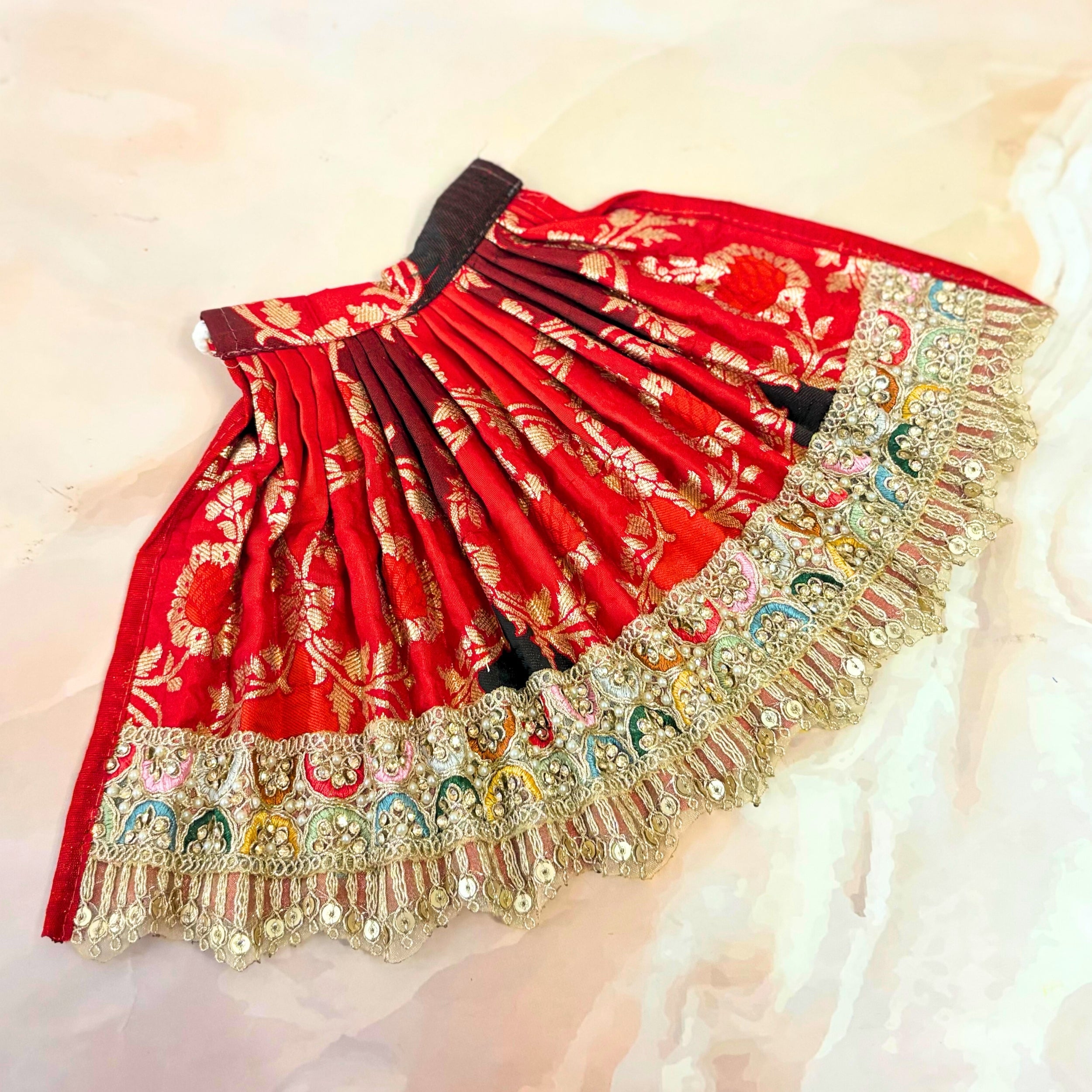 Handmade Kanakprabha Durga Maa Dress - Designer Laddu Gopal Dress, Fancy Kanha Ji Poshak for Janmashtami, Bal Gopal & Krishna Ji Dress