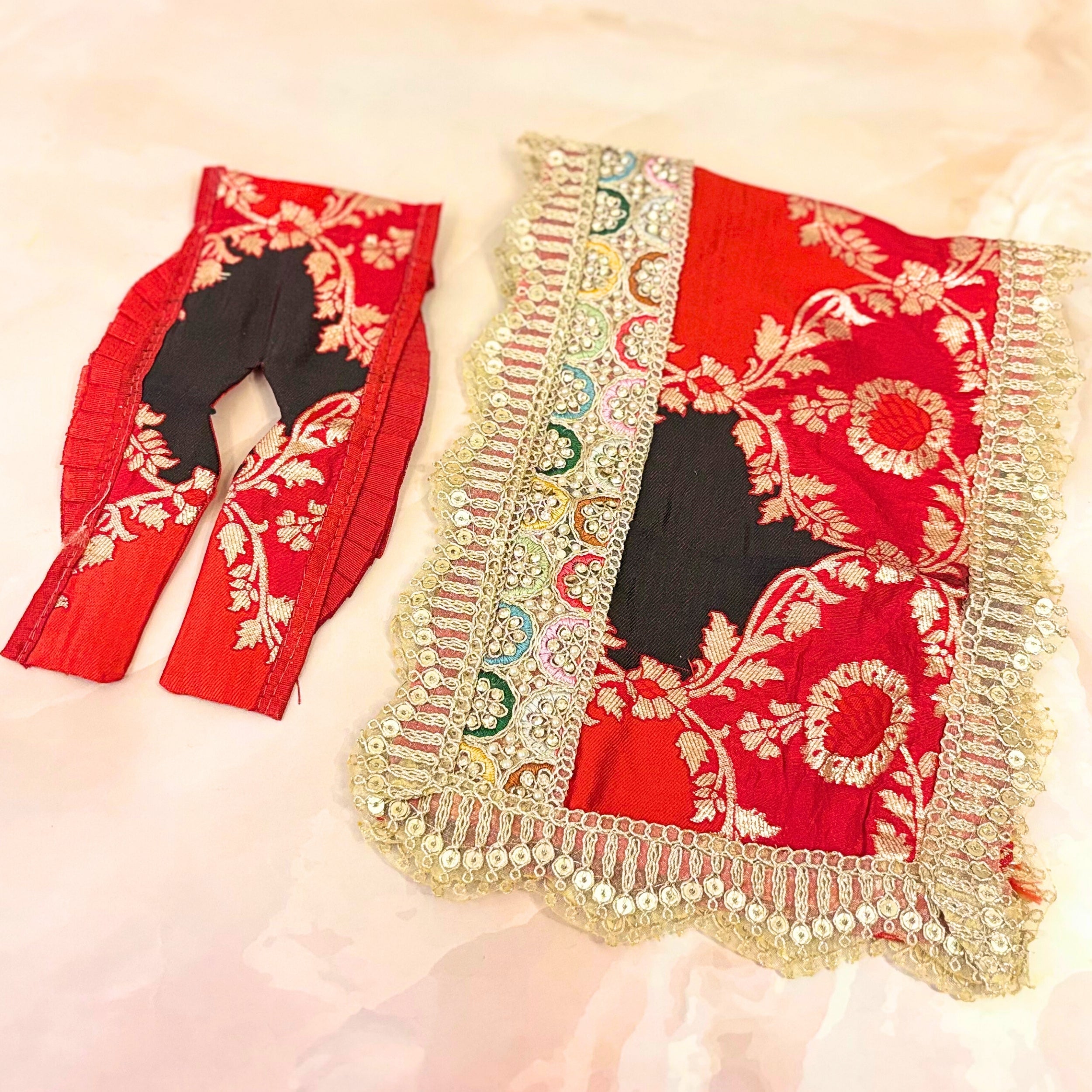 Handmade Kanakprabha Durga Maa Dress - Designer Laddu Gopal Dress, Fancy Kanha Ji Poshak for Janmashtami, Bal Gopal & Krishna Ji Dress