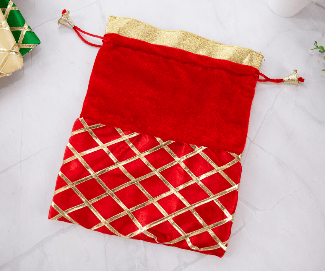 Gotta Check Velvet Potli (Pack of 10) Multi-Color