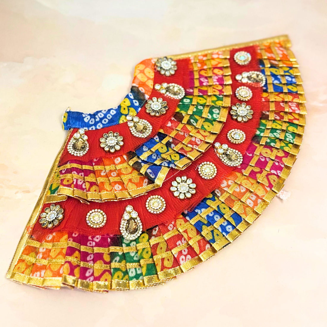Handmade Designer Rangrekha Mata Rani Dress for Laddu Gopal, Kanha Ji Poshak, Bal Gopal & Krishna Ji - Perfect for Janmashtami Festival