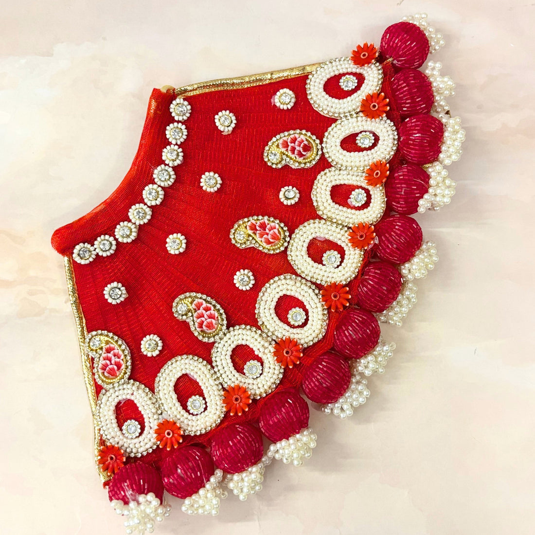 Handmade Ratrangini Mata Rani Dress - Designer Laddu Gopal Poshak, Fancy Kanha Ji Dress for Janmashtami, Bal Gopal & Krishna Ji Celebrations
