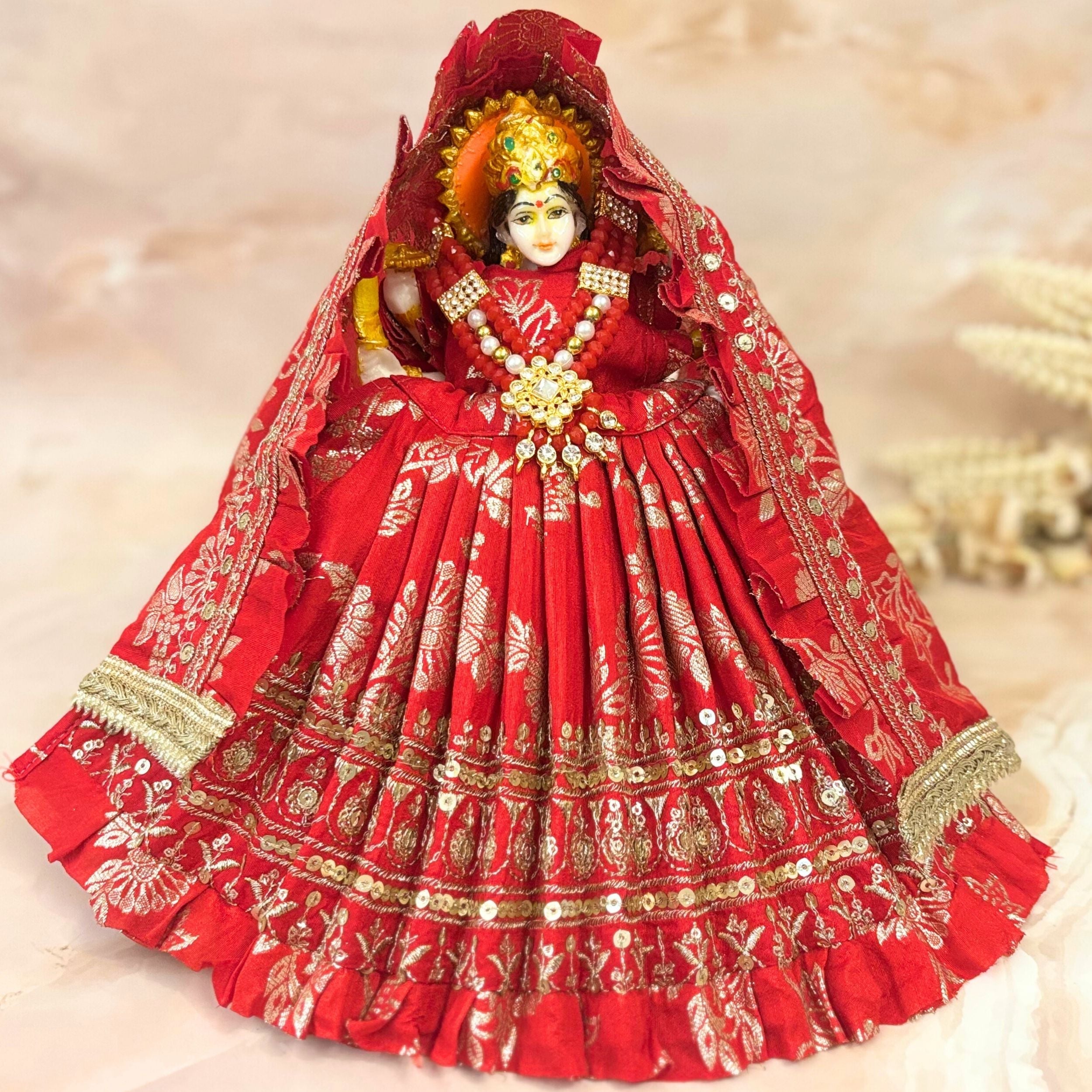 Handmade Rudrapriya Mata Rani Dress - Designer Laddu Gopal Dress, Kanha Ji Poshak, Bal Gopal Dress for Janmashtami Festival