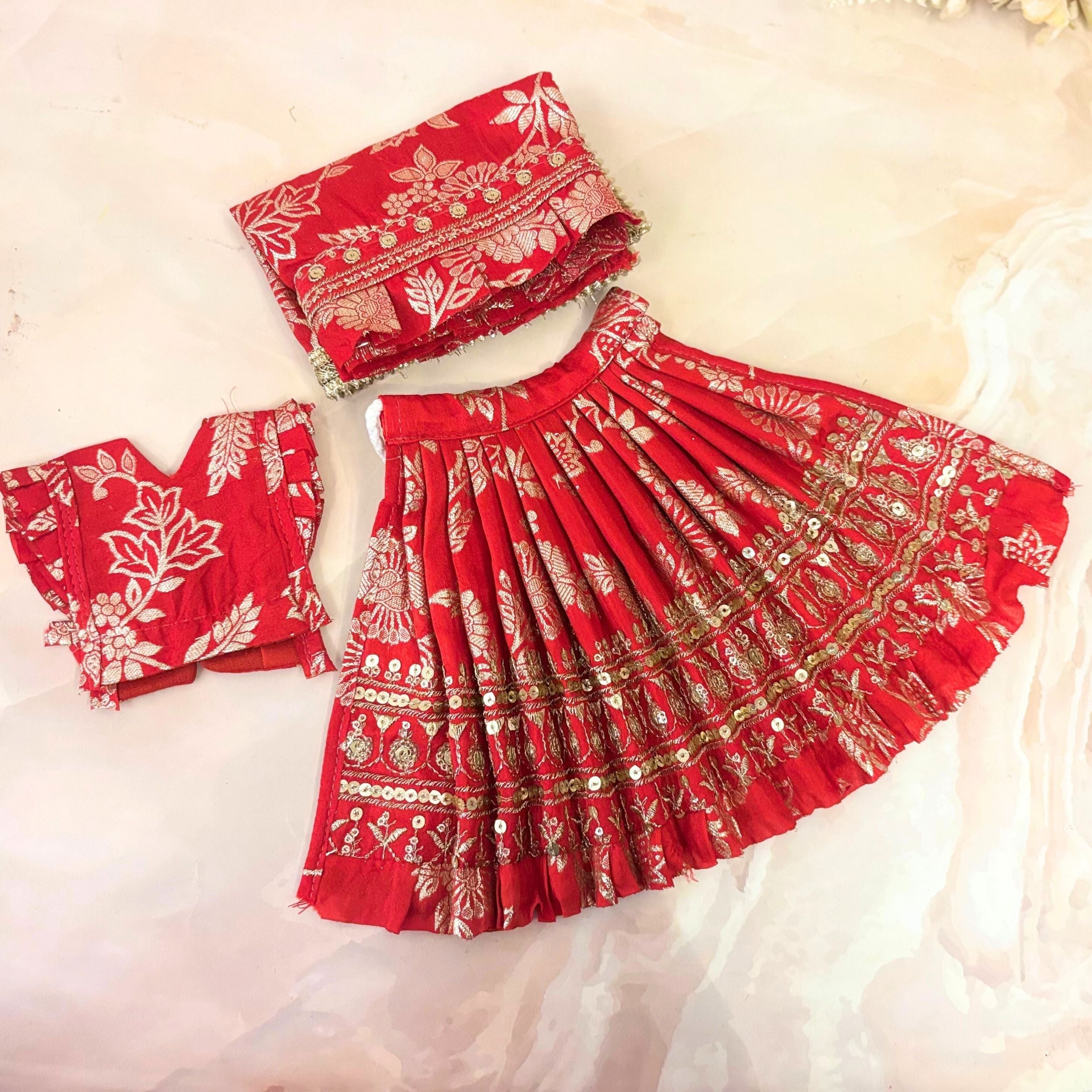 Handmade Rudrapriya Mata Rani Dress - Designer Laddu Gopal Dress, Kanha Ji Poshak, Bal Gopal Dress for Janmashtami Festival