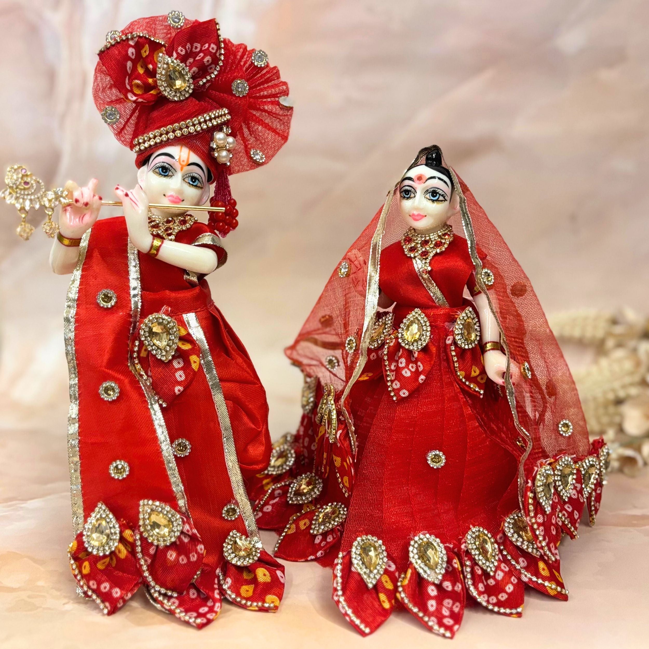 Handmade Designer Swarnabandh Radha Krishna Dress - Fancy Laddu Gopal Poshak for Janmashtami, Kanha Ji Dress, Bal Gopal Dress, Krishna Ji Dress