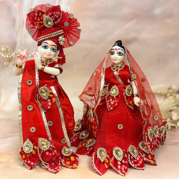 Handmade Designer Swarnabandh Radha Krishna Dress - Fancy Laddu Gopal Poshak for Janmashtami, Kanha Ji Dress, Bal Gopal Dress, Krishna Ji Dress