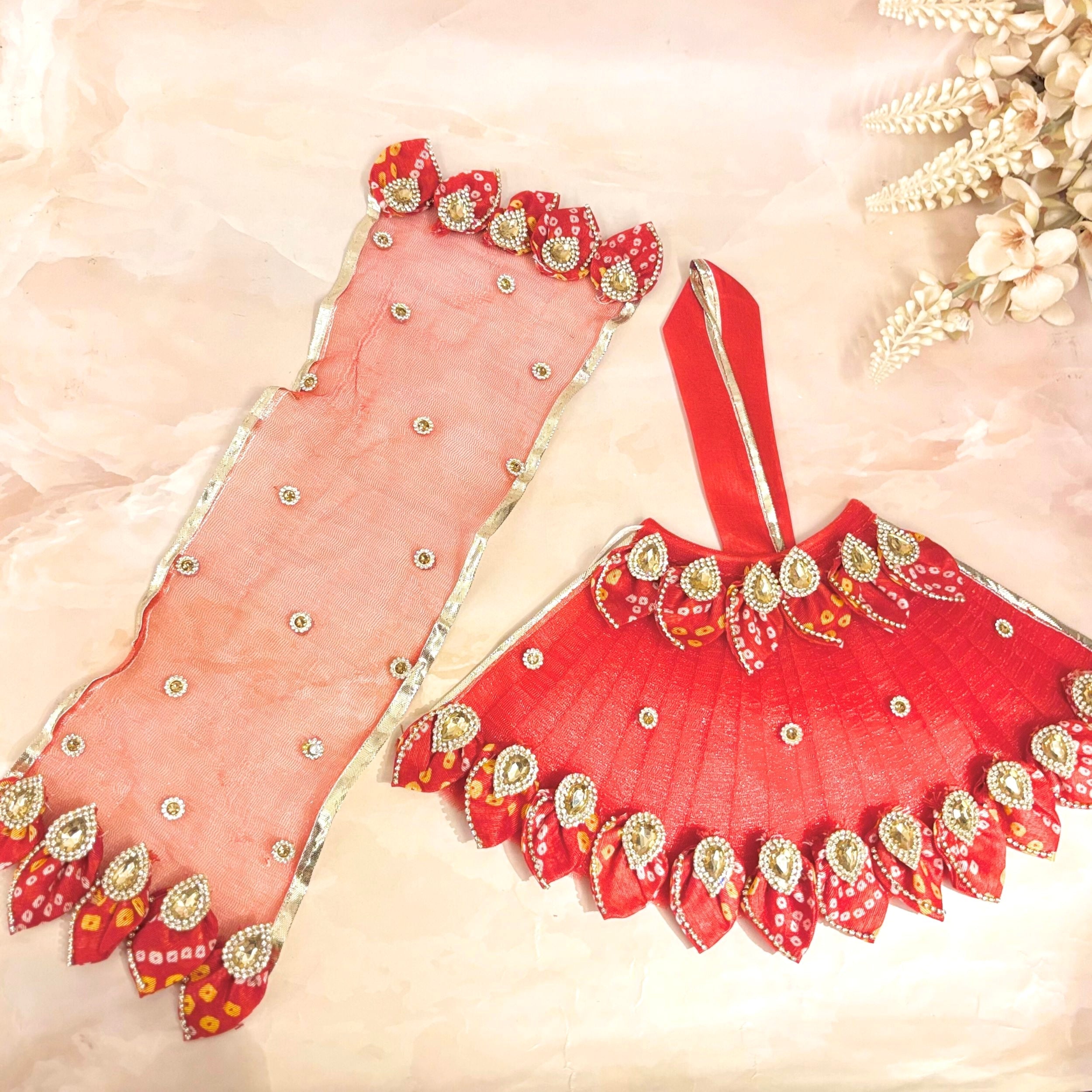 Handmade Designer Swarnabandh Radha Krishna Dress - Fancy Laddu Gopal Poshak for Janmashtami, Kanha Ji Dress, Bal Gopal Dress, Krishna Ji Dress