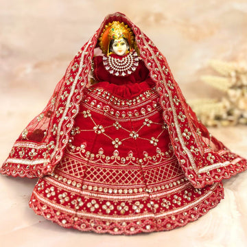 Handmade Designer Rudrāmbarā Mata Rani Dress - Elegant Laddu Gopal Dress, Kanha Ji Poshak, Bal Gopal Dress for Janmashtami Festival