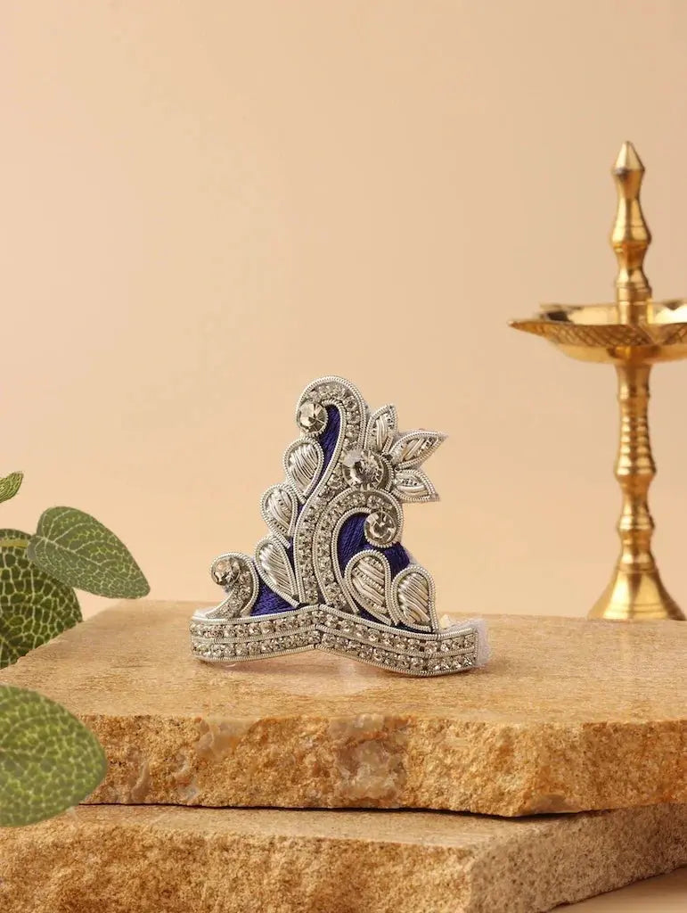 Handmade Royal Blue Laddu Gopal Poshak - Designer Kanha Ji Dress for Janmashtami, Fancy Bal Gopal Dress, Krishna Ji Outfit