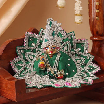 Handmade Emerald Green Laddu Gopal Dress - Designer Kanha Ji Poshak for Janmashtami, Fancy Bal Gopal Dress, Krishna Ji Outfit