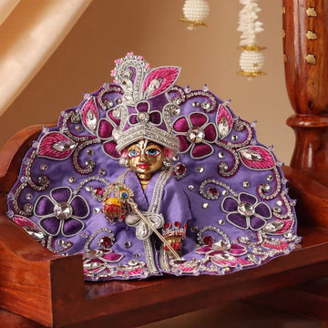 Handmade Lavender Laddu Gopal Dress - Designer Poshak for Kanha Ji, Bal Gopal & Krishna Ji | Fancy Janmashtami Outfit