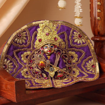 Handmade Divya Raas Purple Laddu Gopal Dress | Designer Kanha Ji Poshak for Janmashtami | Fancy Bal Gopal Dress & Krishna Ji Outfit