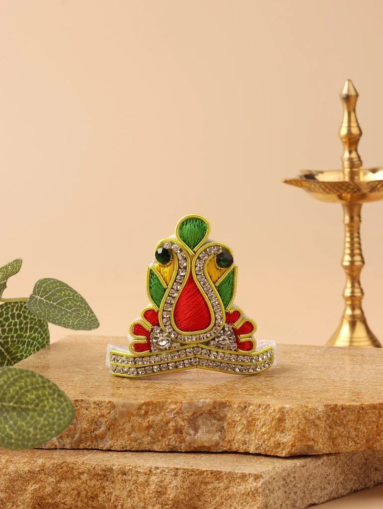 Handmade Makhan Chor Green Laddu Gopal Dress | Designer Kanha Ji Poshak for Janmashtami | Fancy Bal Gopal Dress & Krishna Ji Outfit