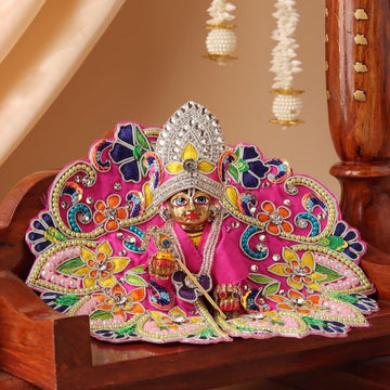 Indradhanu Handmade Magenta Laddu Gopal Dress | Designer Kanha Ji Poshak for Janmashtami | Fancy Bal Gopal & Krishna Ji Dress