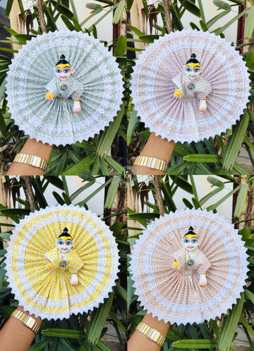 Handmade Summer Special Cotton Lace Dress for Laddu Gopal Ji - Pack of 4 Designer Poshaks for Janmashtami, Bal Gopal & Krishna Ji