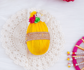 Handmade Shagun Nariyals (Pack of 2) in Pink - Perfect for Janmashtami Celebrations, Ideal for Laddu Gopal Dress, Kanha Ji Poshak & Bal Gopal Dress