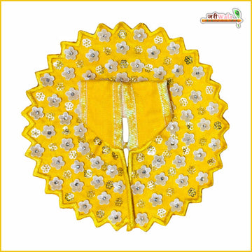 Handmade Designer Yellow Laddu Gopal Dress with Sitara Stone Work | Fancy Kanha Ji Poshak for Janmashtami & Festivals | Bal Gopal & Krishna Ji Dress