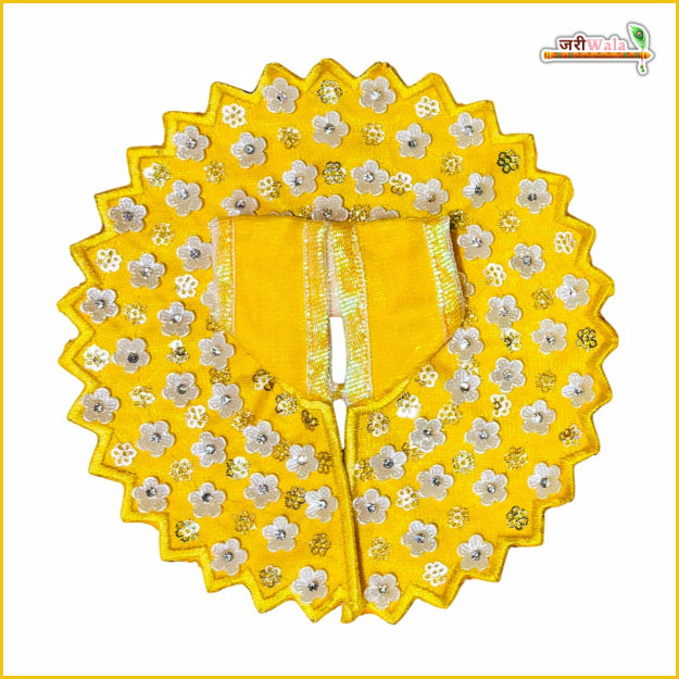 Handmade Designer Yellow Laddu Gopal Dress with Sitara Stone Work | Fancy Kanha Ji Poshak for Janmashtami & Festivals | Bal Gopal & Krishna Ji Dress