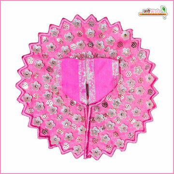 Handmade Baby Pink Laddu Gopal Poshak with Blended Sitara Stone Work | Designer Kanha Ji Dress for Janmashtami & Festivals | Fancy Bal Gopal Dress