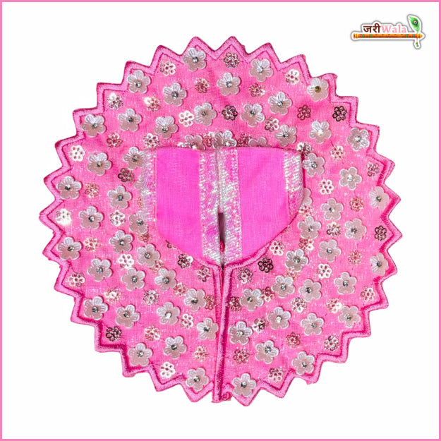 Handmade Baby Pink Laddu Gopal Poshak with Blended Sitara Stone Work | Designer Kanha Ji Dress for Janmashtami & Festivals | Fancy Bal Gopal Dress