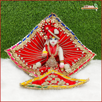 Shaneel Handmade Fancy Laddu Gopal Dress with Heavy Lace Jarkan Work - Designer Kanha Ji Poshak for Janmashtami & Festivals