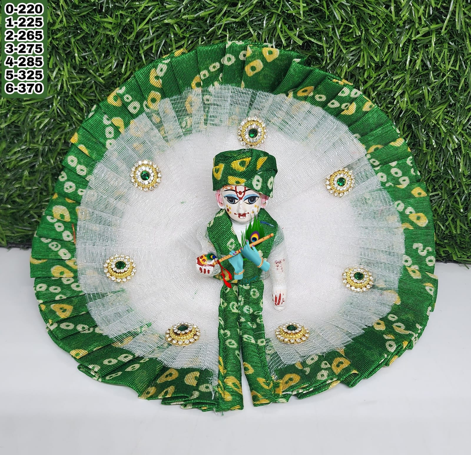 Handmade Bhandhej Dress for Kanha Ji - Designer Laddu Gopal Poshak, Fancy Bal Gopal Dress for Janmashtami & Festivals, Krishna Ji Dress