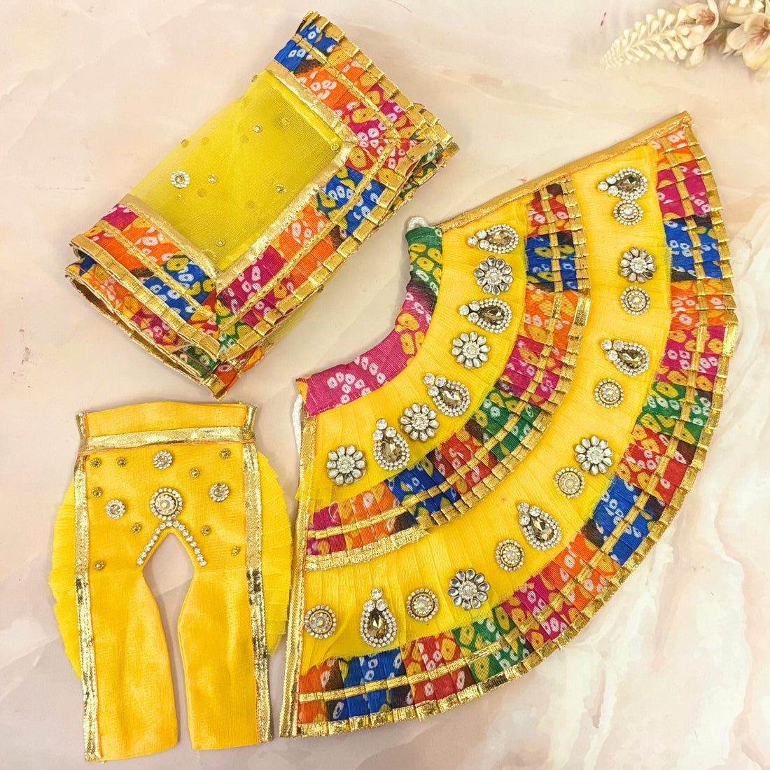 Handmade Kanakrekha Mata Rani Dress for Laddu Gopal | Designer Kanha Ji Poshak & Bal Gopal Dress for Janmashtami Festival
