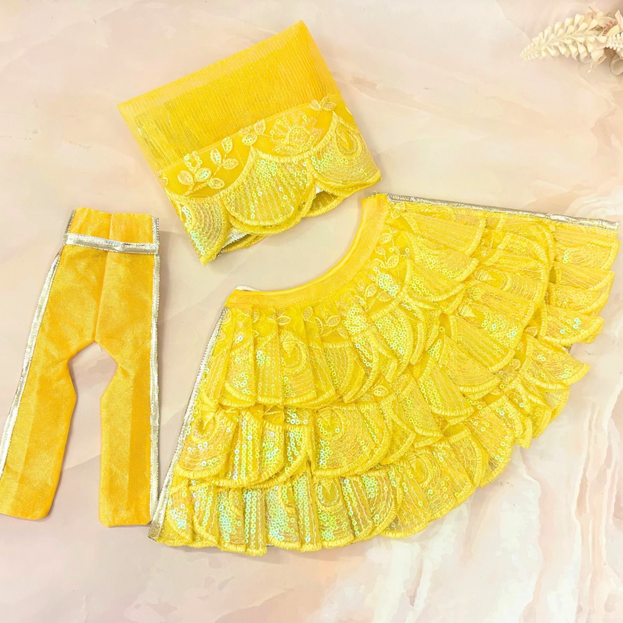 Handmade Suvrana Mata Rani Dress - Designer Laddu Gopal Dress, Kanha Ji Poshak, Bal Gopal Dress for Janmashtami Festival