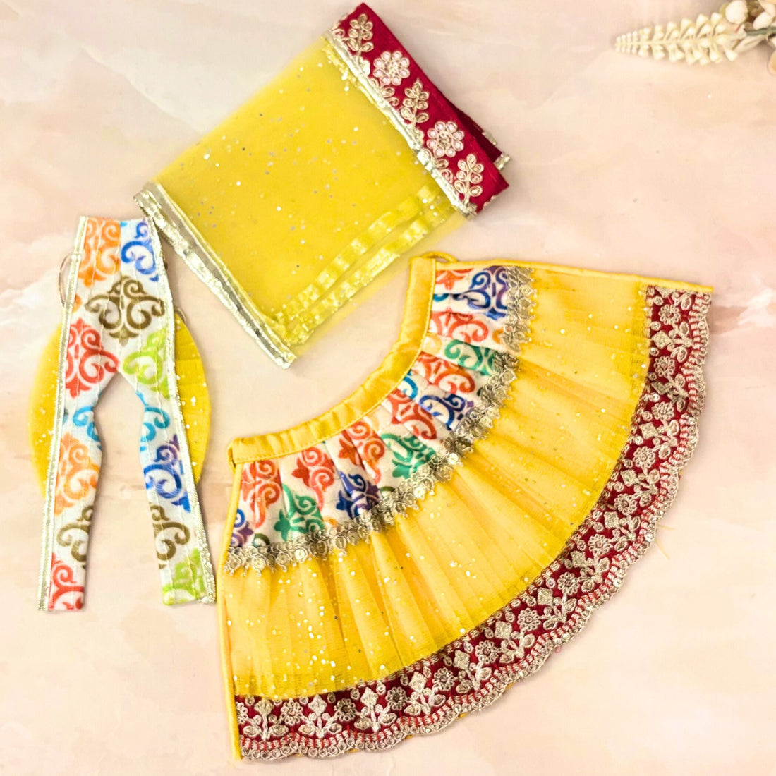 Handmade Suryangi Mata Rani Dress - Designer Laddu Gopal Poshak, Fancy Kanha Ji Dress for Janmashtami, Bal Gopal & Krishna Ji Celebrations