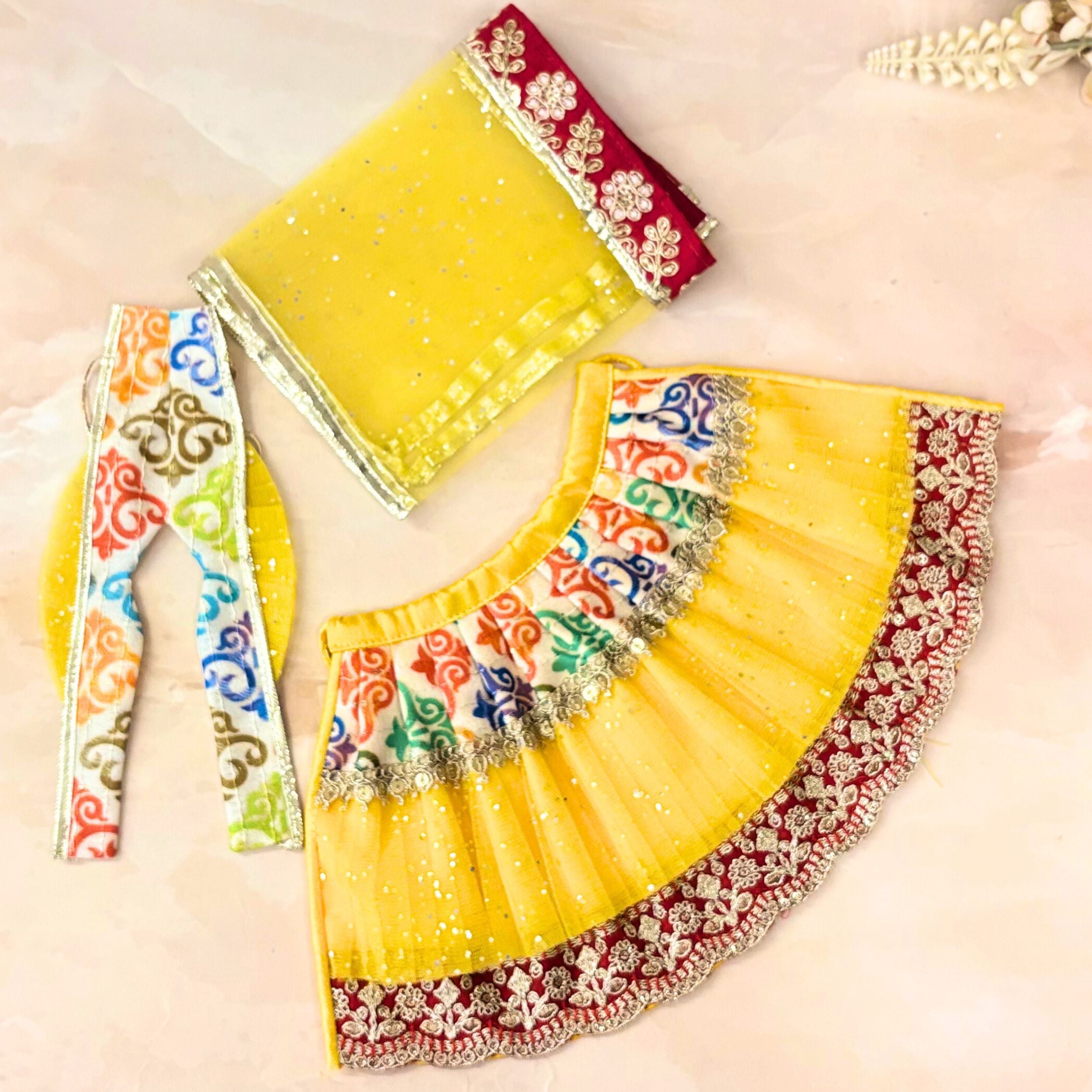 Handmade Suryangi Mata Rani Dress - Designer Laddu Gopal Poshak, Fancy Kanha Ji Dress for Janmashtami, Bal Gopal & Krishna Ji Celebrations