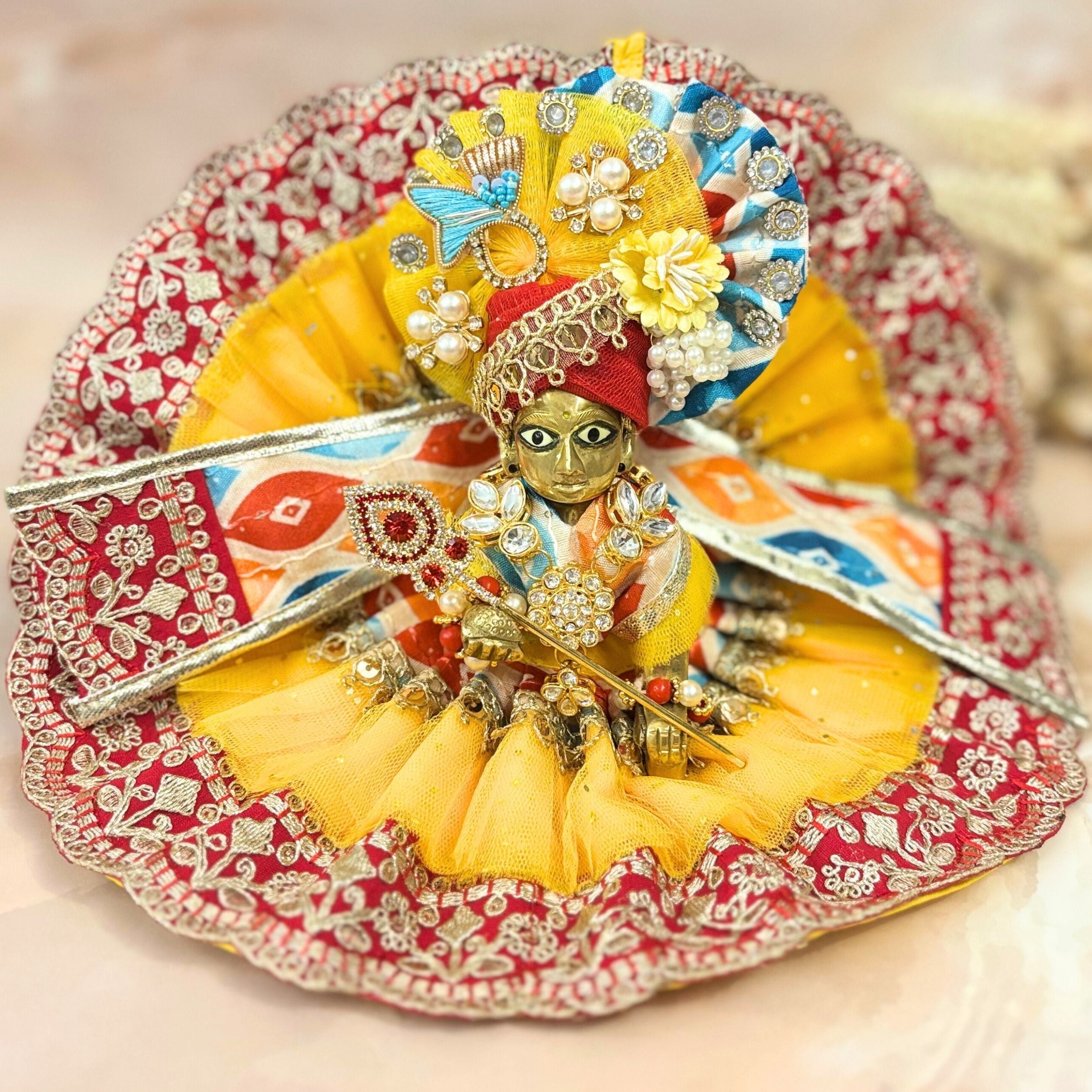 Handmade Designer Laddu Gopal Dress | Fancy Kanha Ji Poshak for Janmashtami | Bal Gopal & Krishna Ji Dress for Festivals