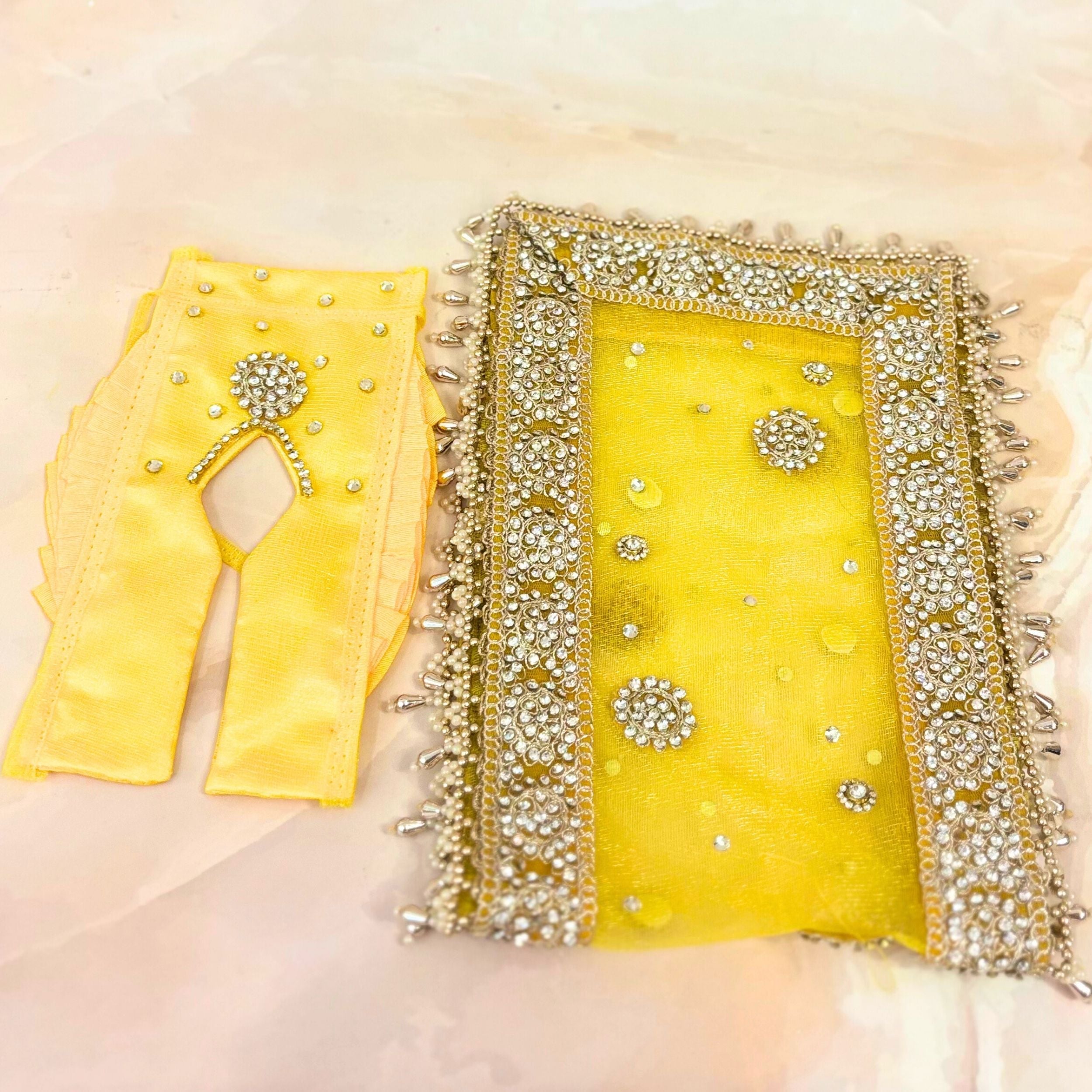 Handmade Kanakjyoti Durga Maa Dress - Designer Laddu Gopal Poshak for Janmashtami, Fancy Krishna Ji Dress, Bal Gopal Dress for Festivals