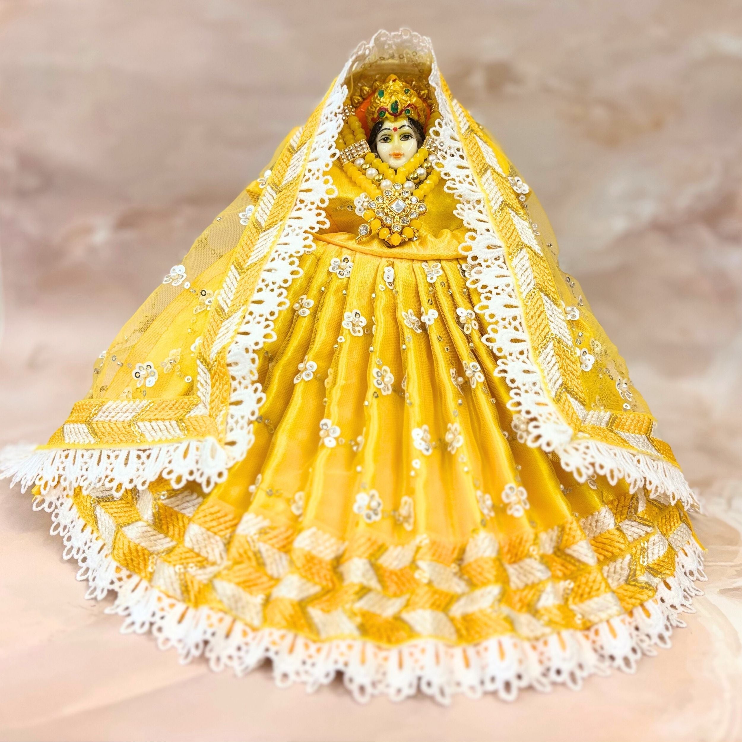 Handmade Kanakdhara Durga Maa Dress - Designer Laddu Gopal Dress, Fancy Kanha Ji Poshak for Janmashtami, Bal Gopal & Krishna Ji Dress