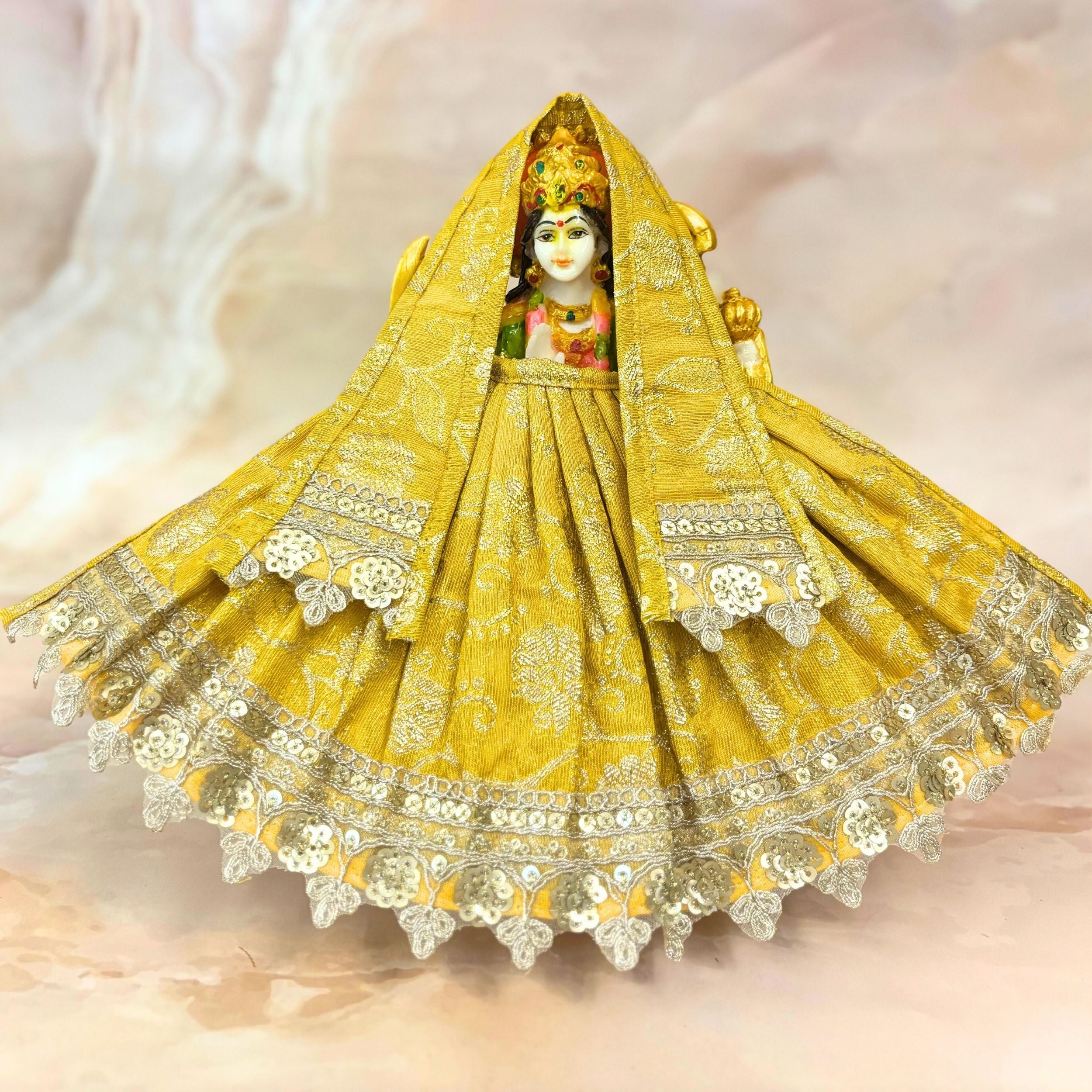 Handmade Swarnaangi Mata Rani Dress - Designer Laddu Gopal Poshak for Janmashtami, Fancy Kanha Ji Dress, Bal Gopal & Krishna Ji Dress
