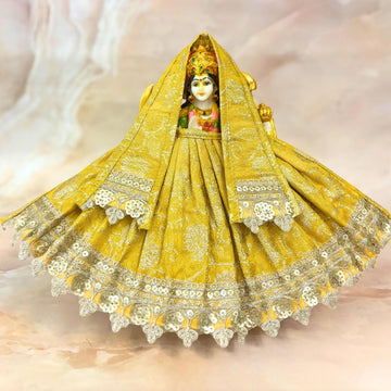 Handmade Swarnaangi Mata Rani Dress - Designer Laddu Gopal Poshak for Janmashtami, Fancy Kanha Ji Dress, Bal Gopal & Krishna Ji Dress