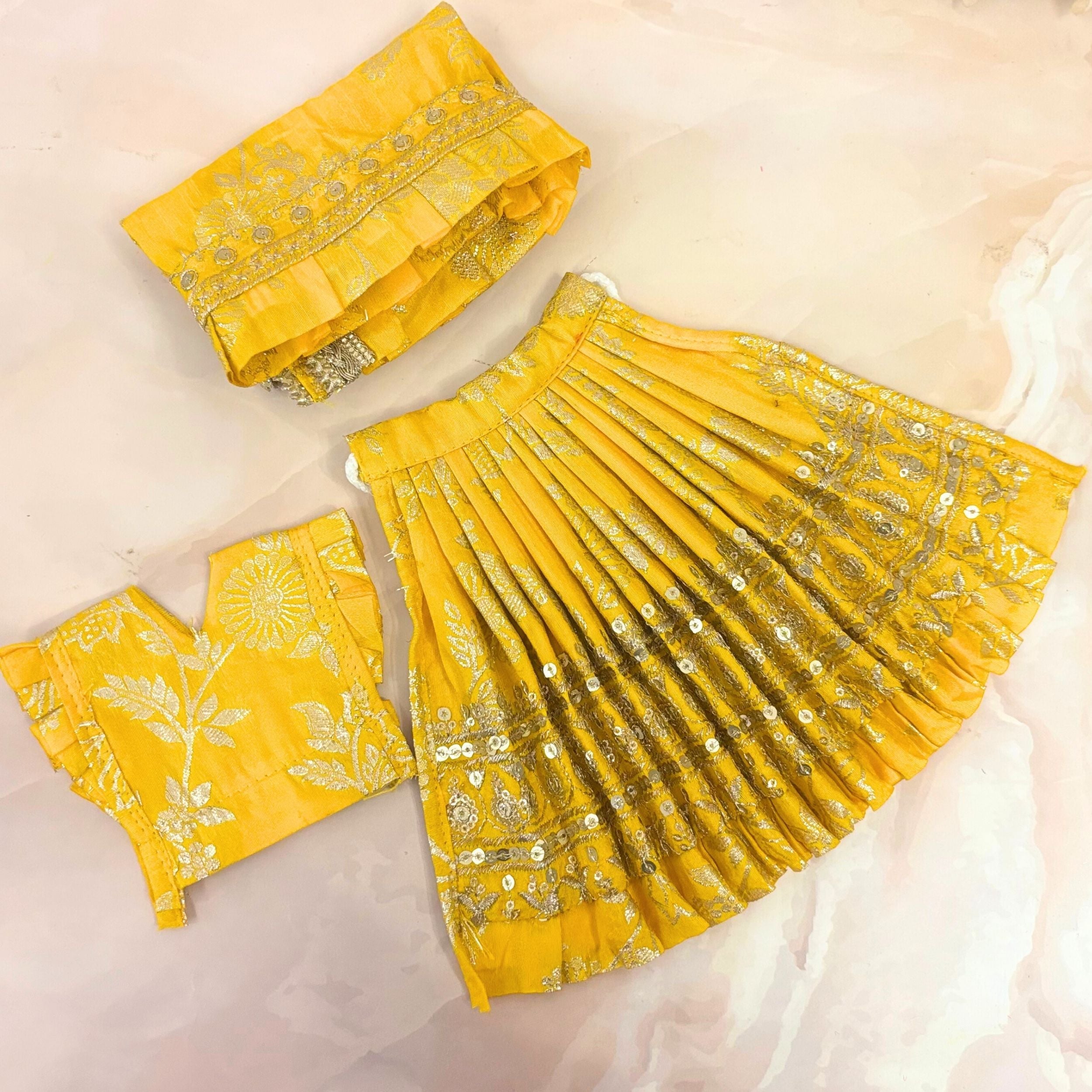 Handmade Suvarchala Mata Rani Dress - Designer Laddu Gopal Dress, Kanha Ji Poshak, Bal Gopal Dress for Janmashtami Festival